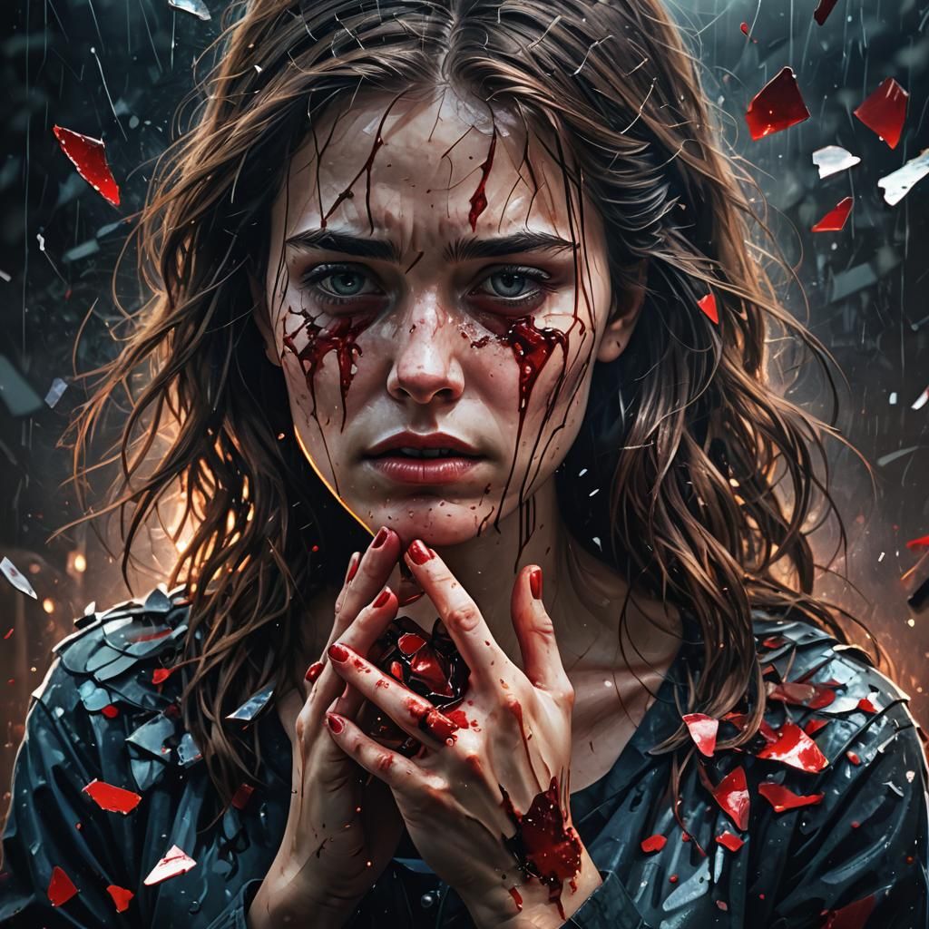 Shattered Heart: Emotive Expressionism in Digital Art