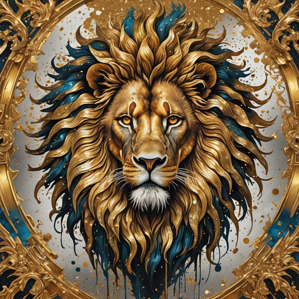 Majestic Lion of Judah: Detailed 3D Fractal Art