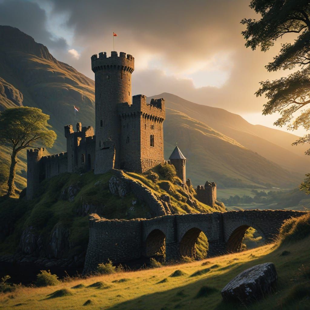 Dolbadarn Castle in Llanberis Pass Matte Painting