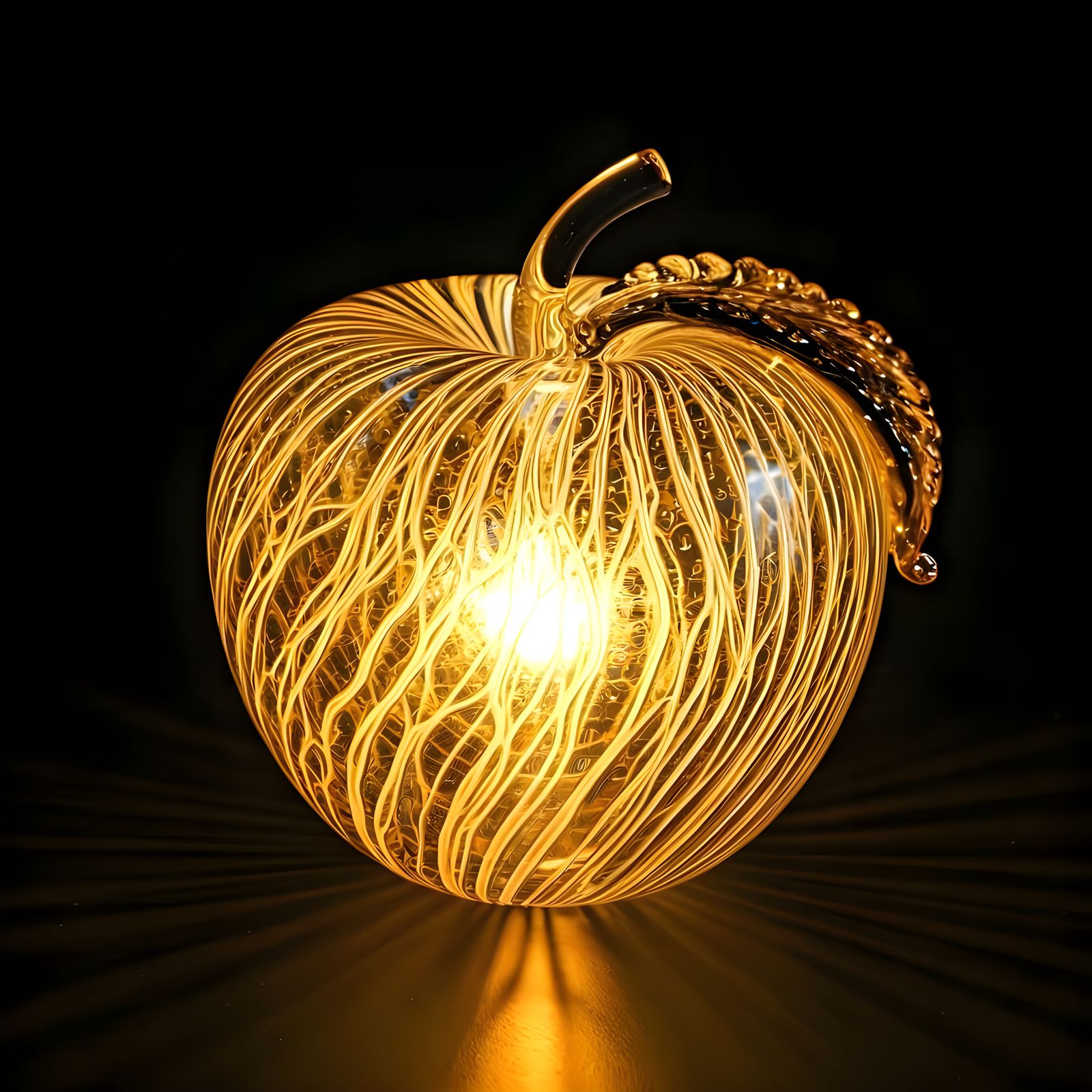 Enchanted Glass Apple with Ethereal Glow