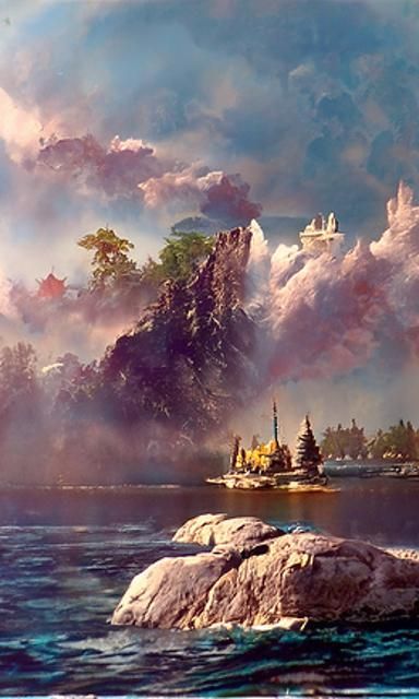 Thousand Islands Park Painting in Aivazovsky Style