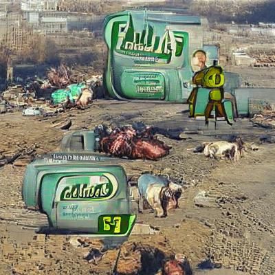 Wasteland Scene in Fallout Style