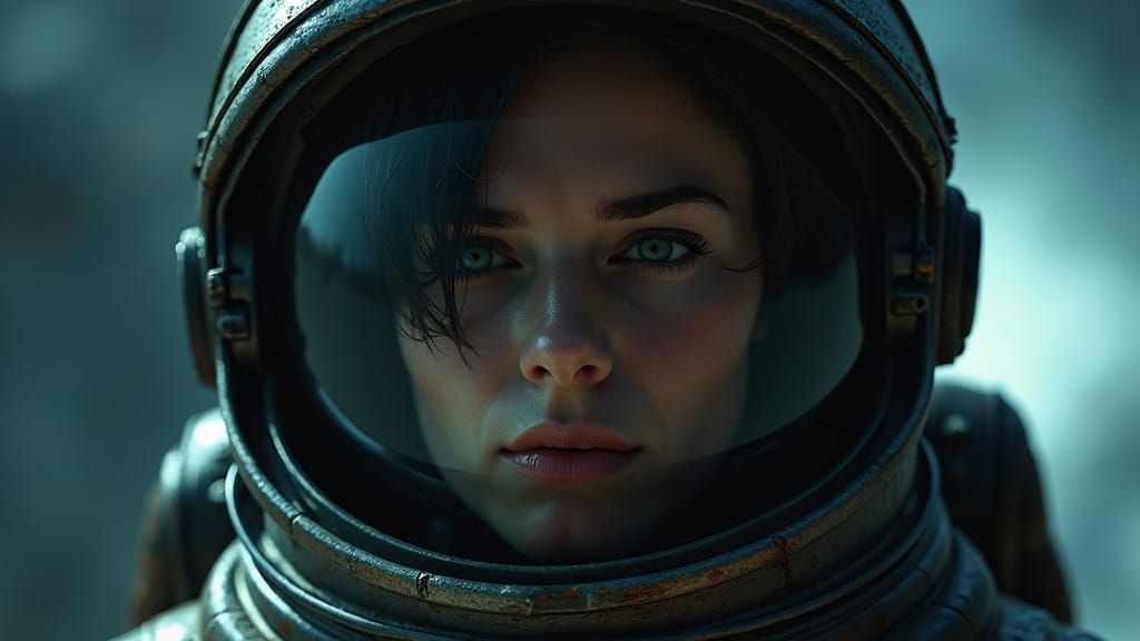 Astronaut in Mysterious Nebula, Inspired by Sci-Fi Classics