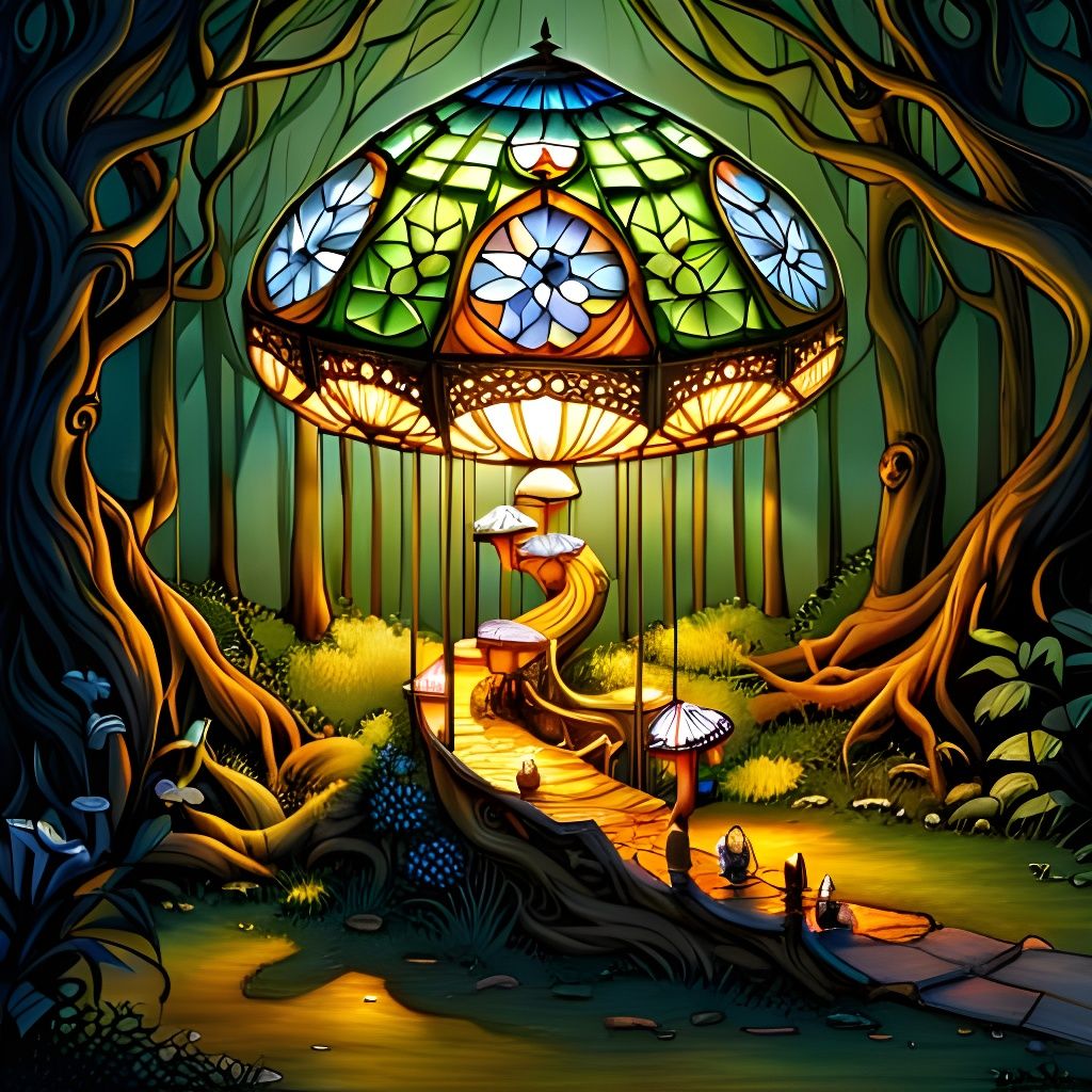 Fairy Tale Mushroom Treehouse Bedside Lamp