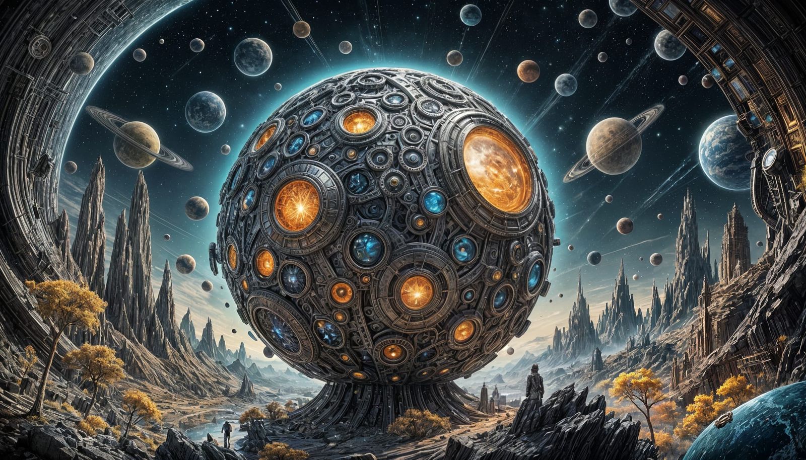 Cosmic Planet of Ethereal Gas Clouds and Black Diamonds