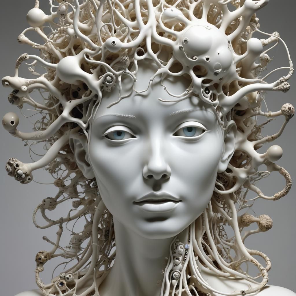 Futuristic Sculpture Exploring Postmodern Life, Sci-Fi Art