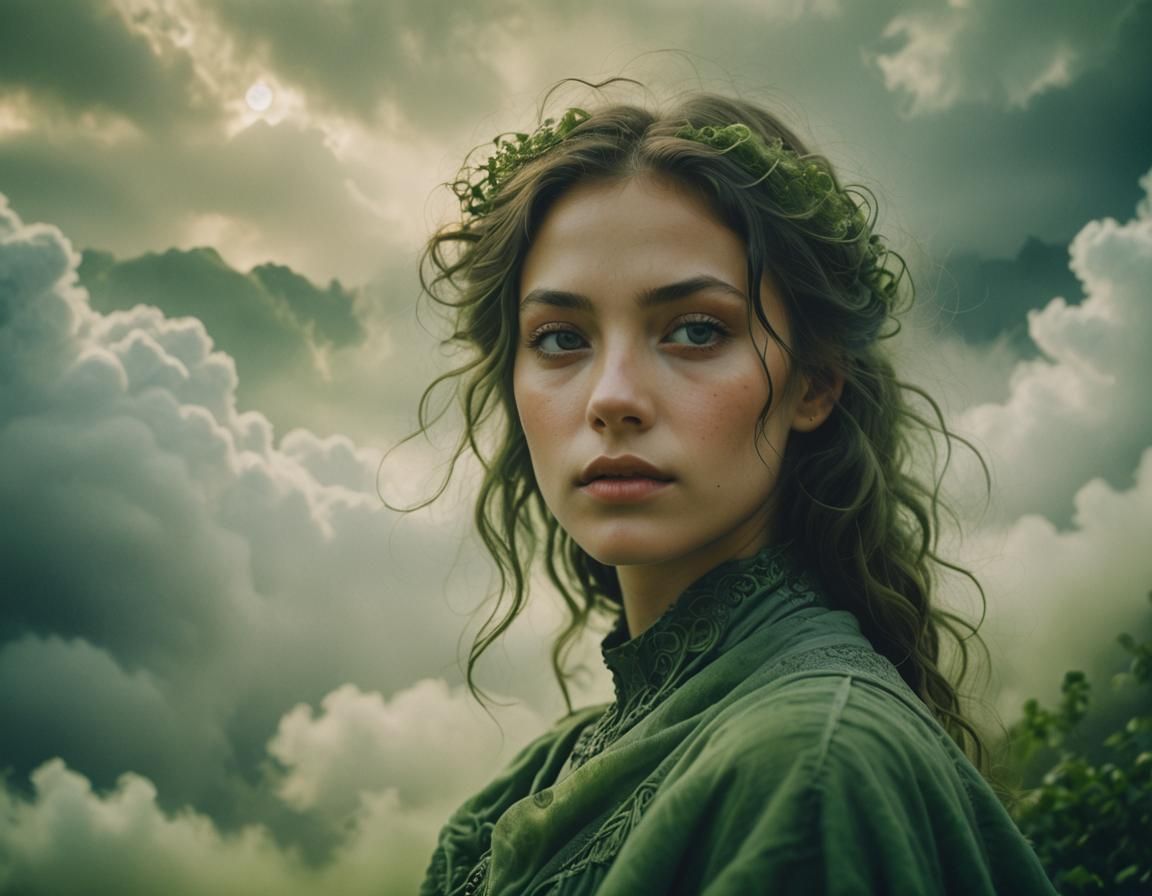 Mystical Woman Portrait in Surreal Style