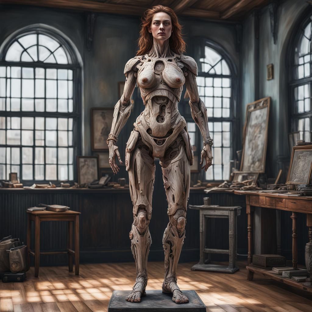 Detailed Portrait of a Sedentary Woman