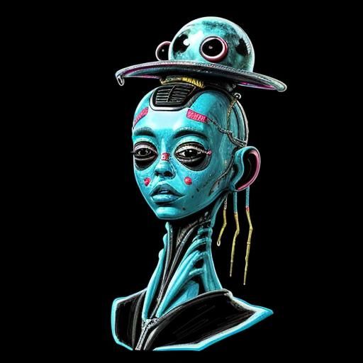 Surreal Abstract Man on a Hill, Impasto Painting