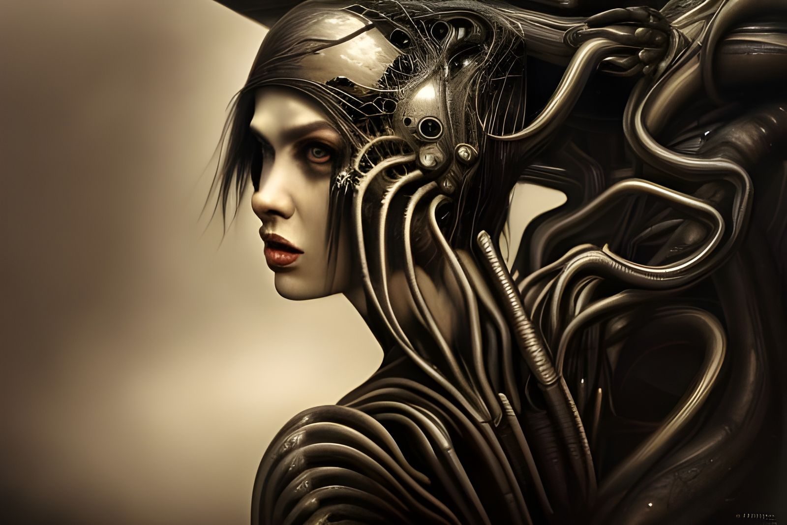 Surreal Metamorphosis: A Giger-esque Dark Fantasy