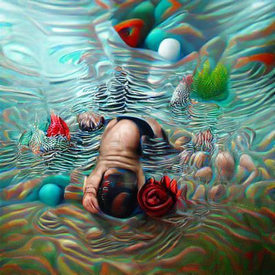Hyperrealistic 3D Rendering of Drowning Person
