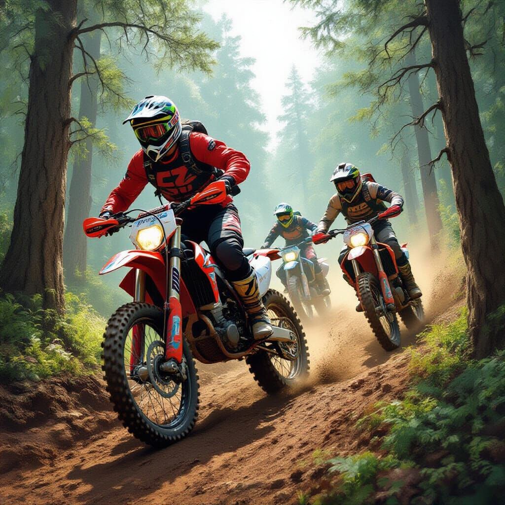 Chaotic Swamp Enduro Race in Dark Fantasy Style