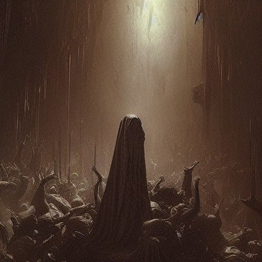 Horror Beasts with Dripping Blood in Cloaks