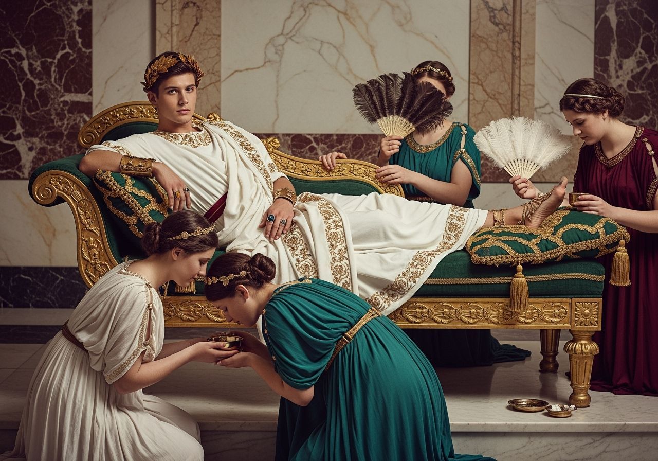 Young Emperor in Roman Palace, Caravaggio Style