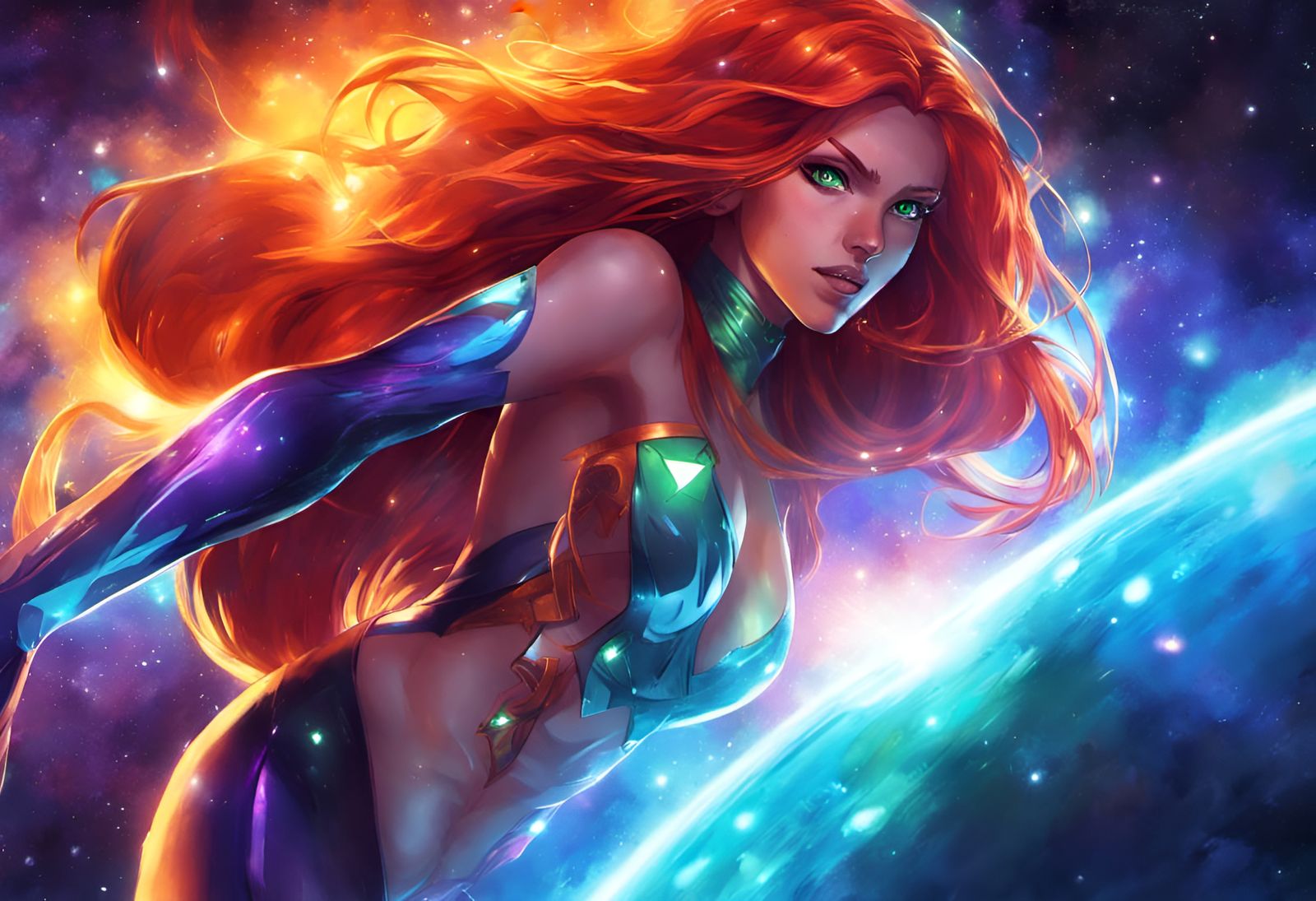 Starfire in Space: A Digital Art Masterpiece