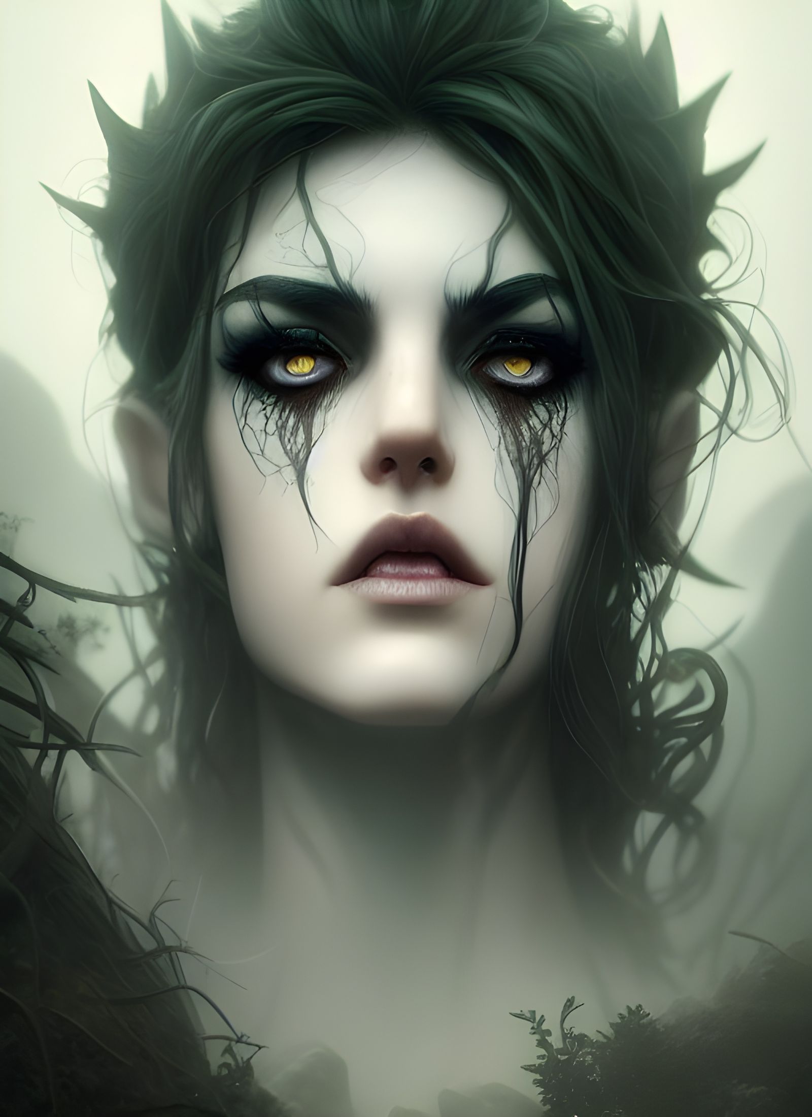 Hyper-Realistic Hades Portrait in Digital Illustration
