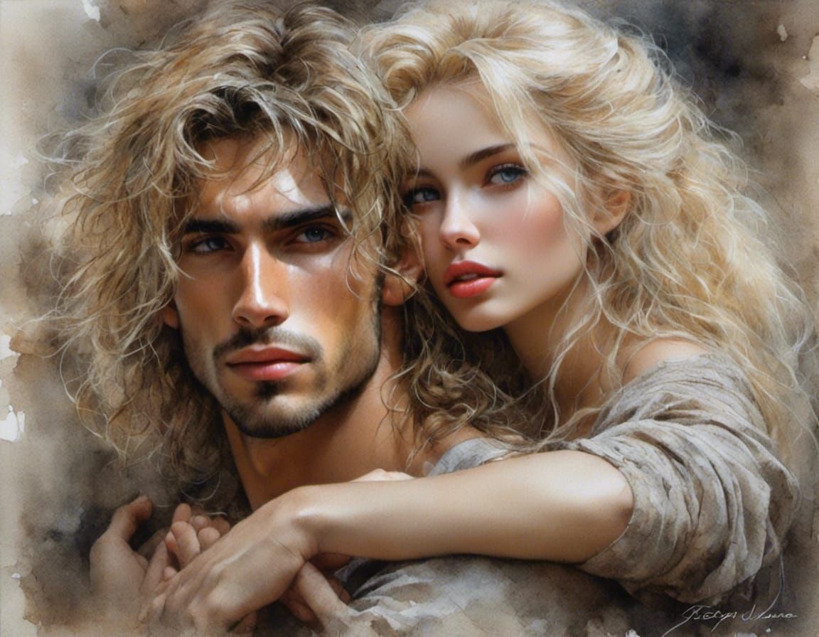 Detailed Portrait of Woman with Man, by Jose Royo