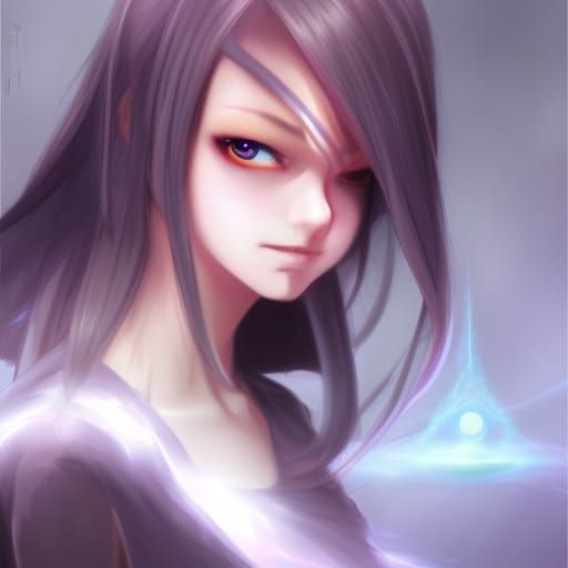 Galaxy Hair Anime Girl in Hyperdetailed Portrait