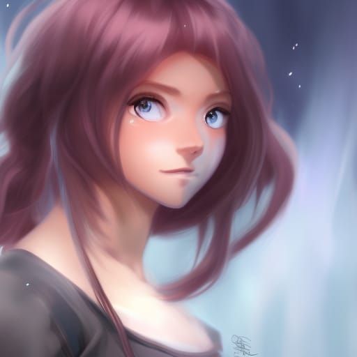 Galaxy Hair Anime Girl Portrait in 8k Resolution