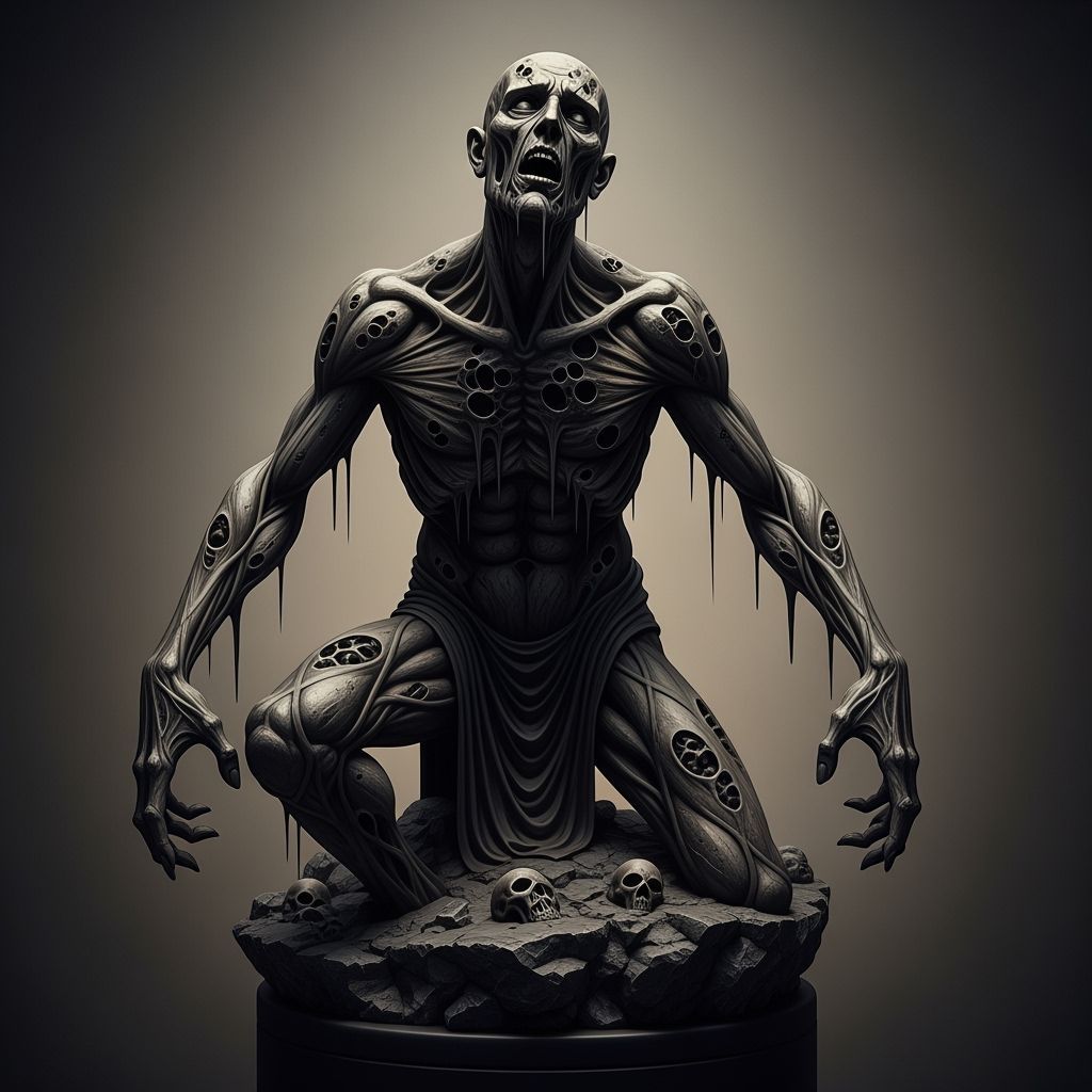 Grimdark Sculpture: AI-Generated Dark Art