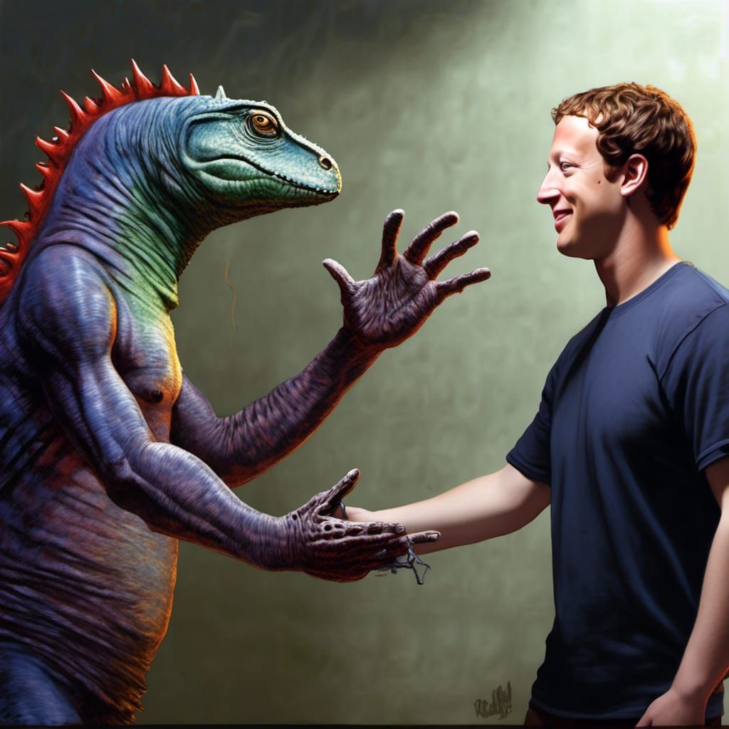 Lizard Man High Five: Digital Comic Book Art