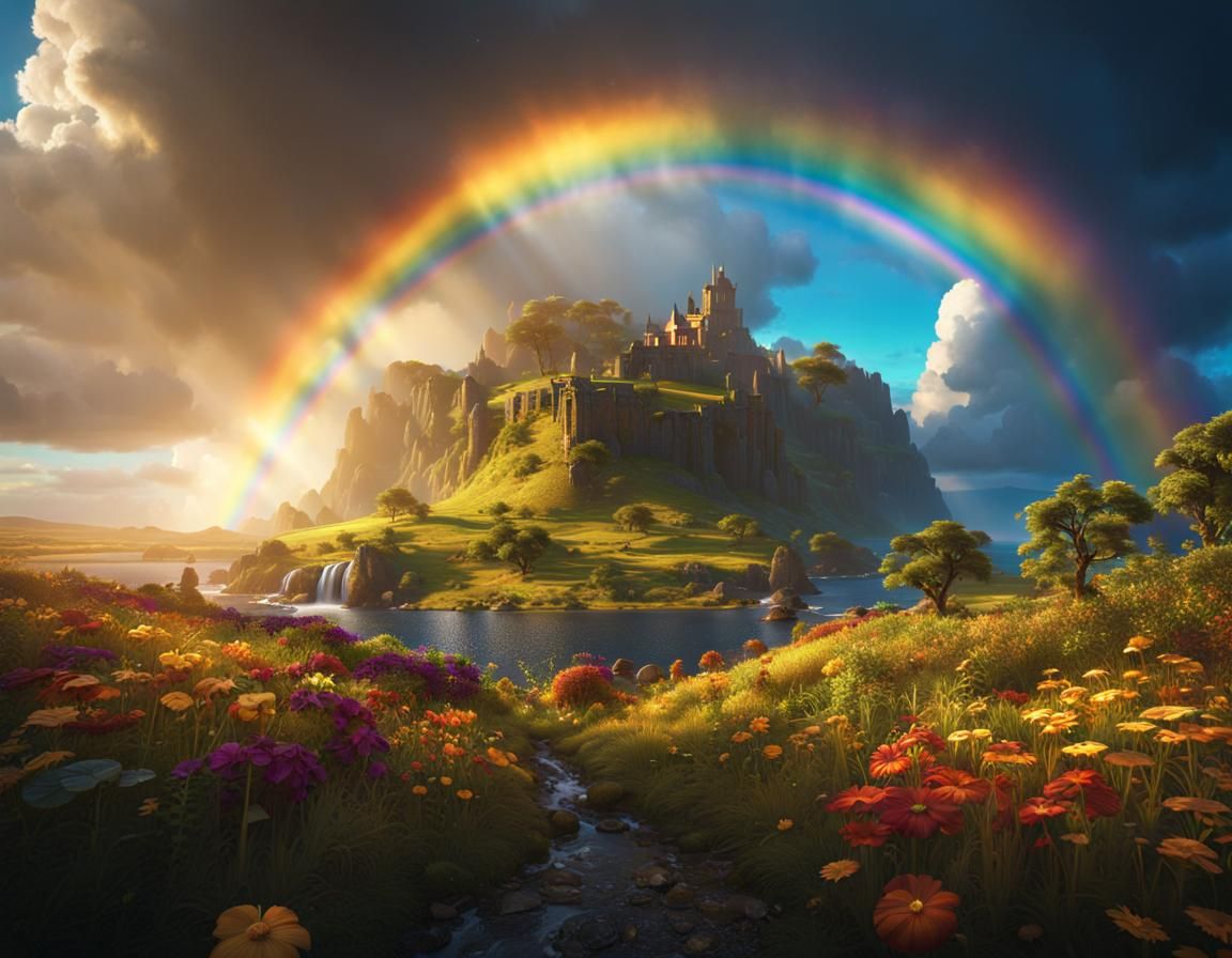 Pot of Gold at Rainbow's End: Fantasy Art