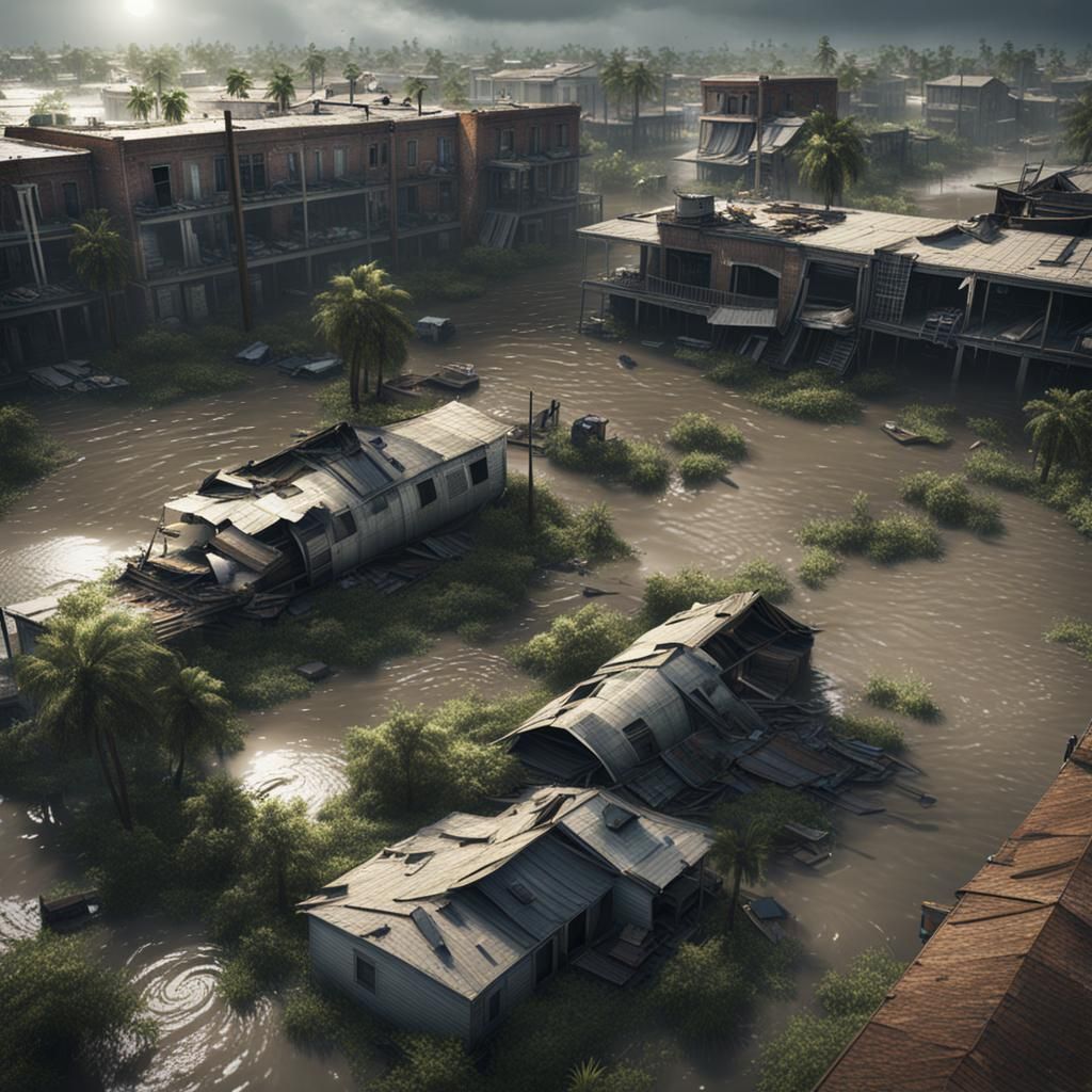 Hurricane Katrina: 3D Rendered Artstation Image