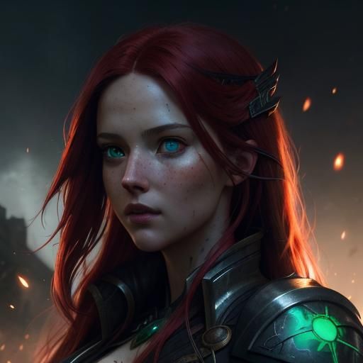 Heterochromia Portrait in Dark Fantasy Art Style