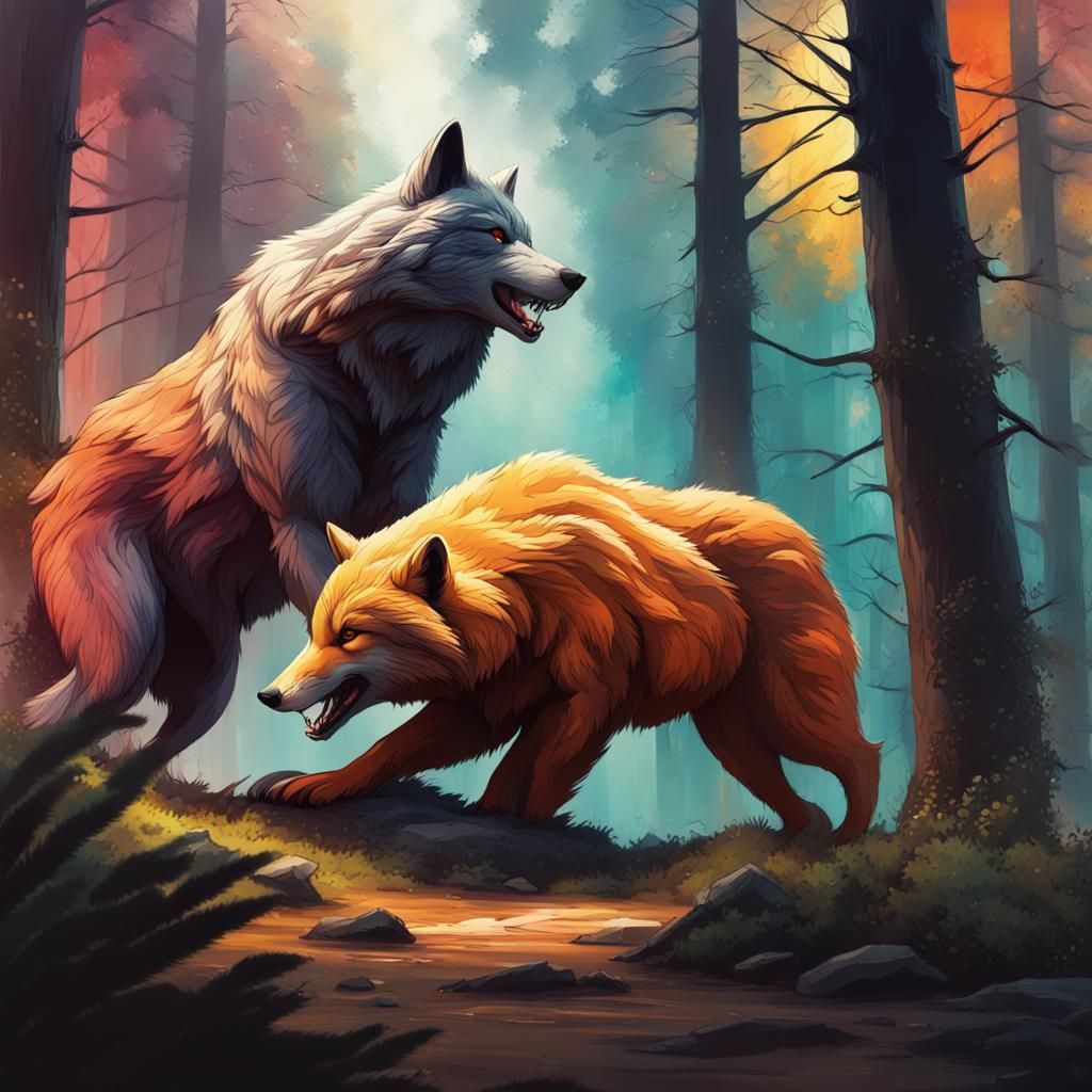 Forest Battle: Wolves, Bears, Foxes, and Rabbits