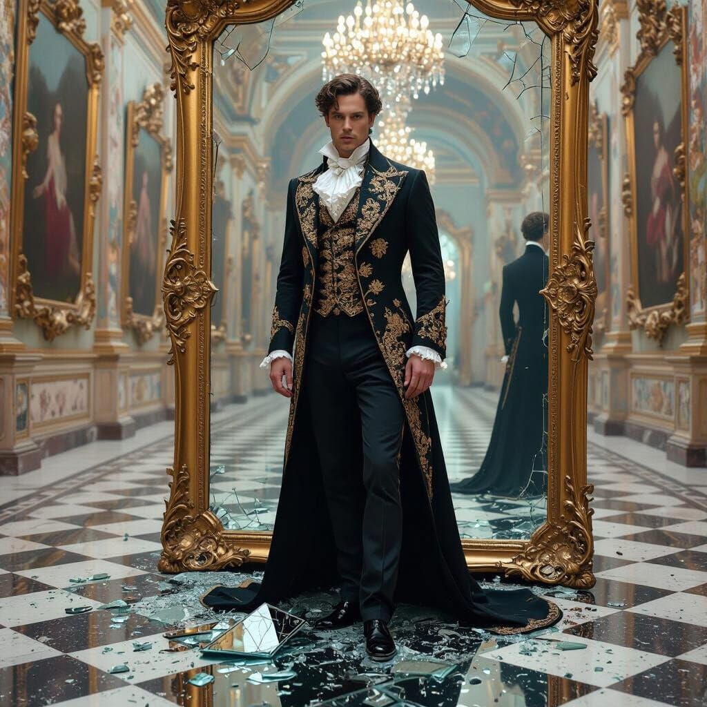Man in Hall of Mirrors, Dorian Gray Style