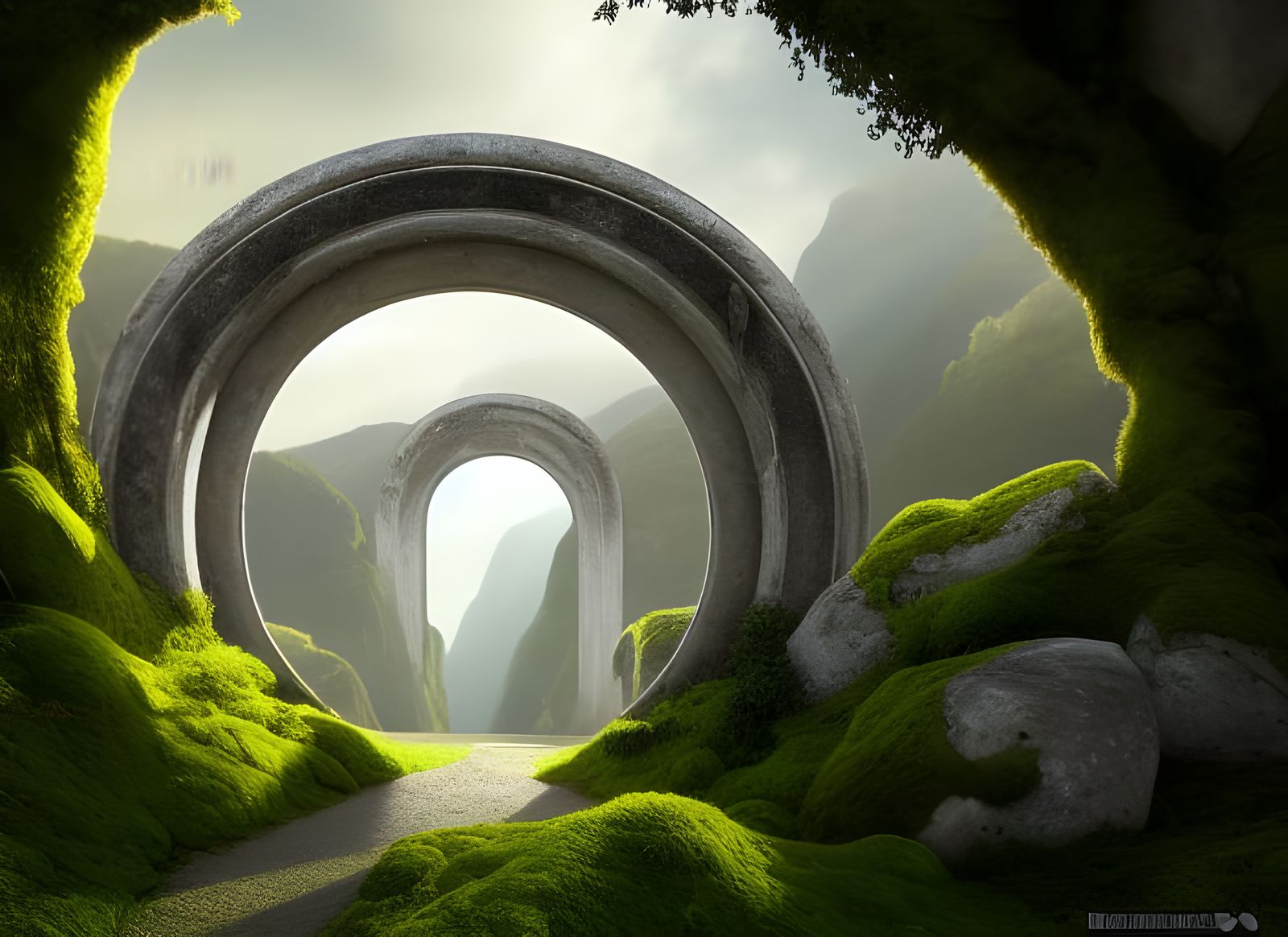 Glowing Magical Gateway Matte Painting