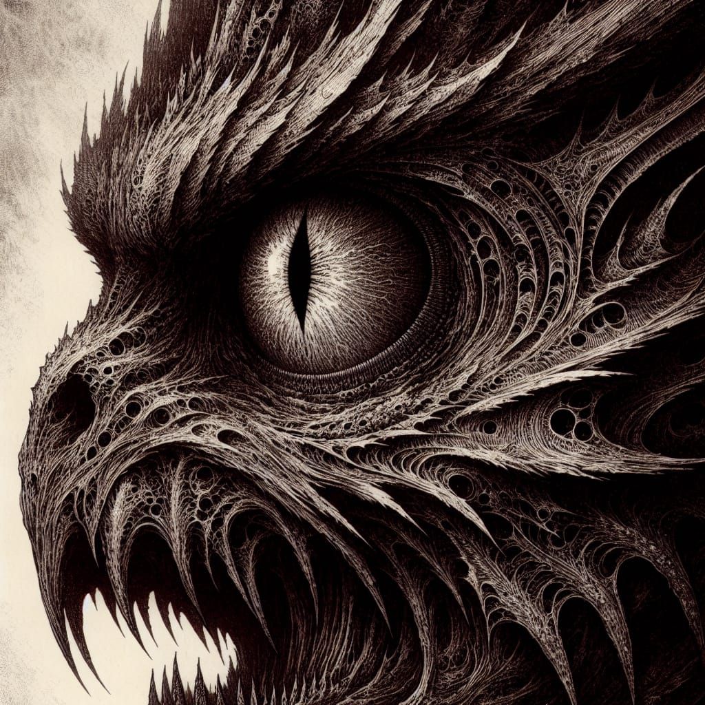 Haunting Eye of a Grim Medieval Creature