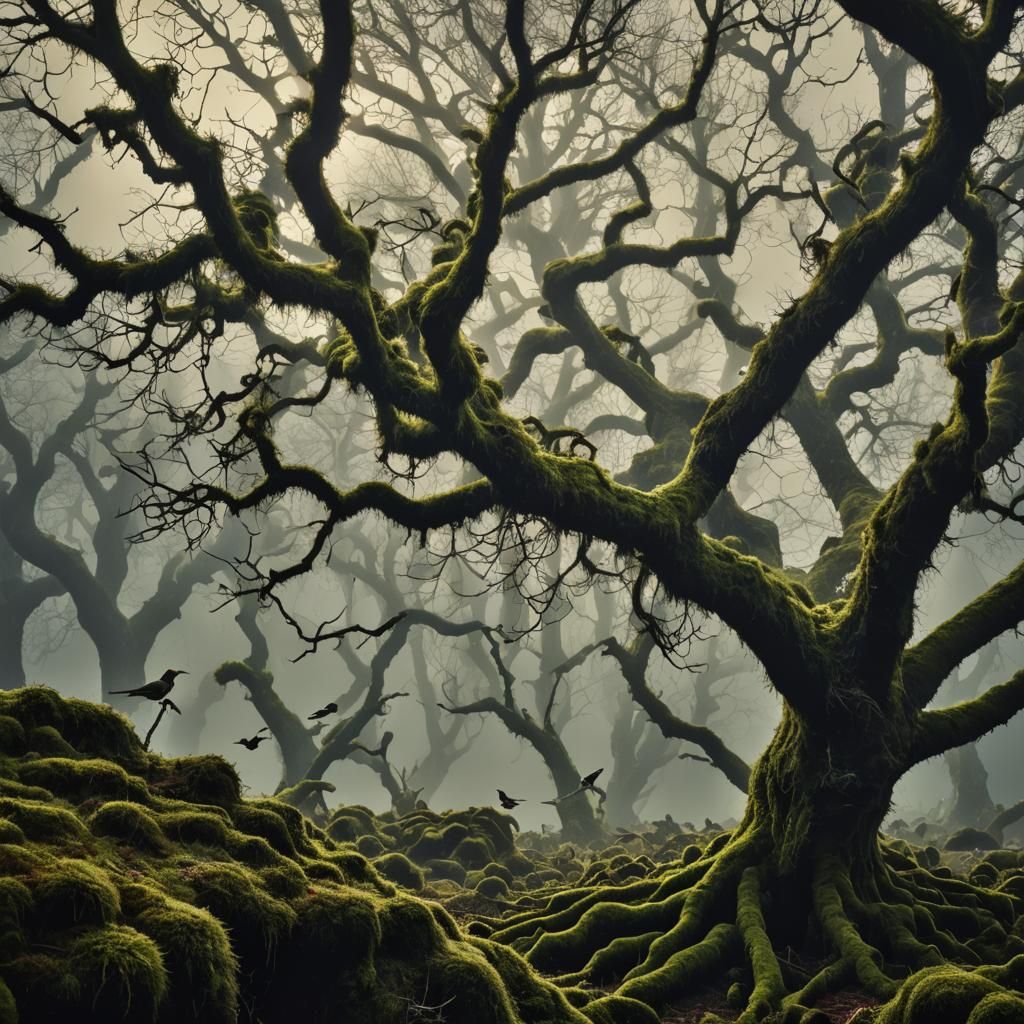 Hyperrealistic Forest Floor with Light Rays