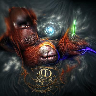 Warped Orangutan Face