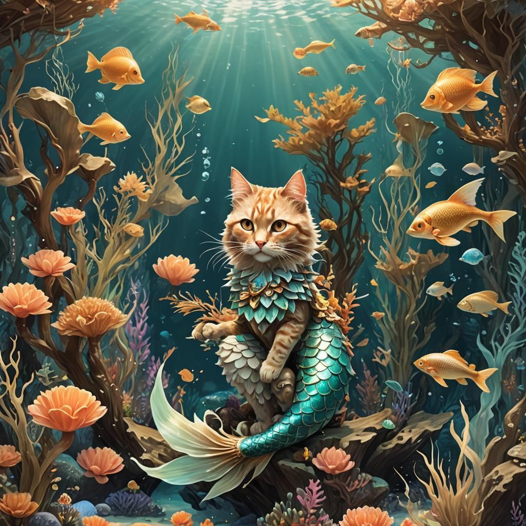 cat mermaid