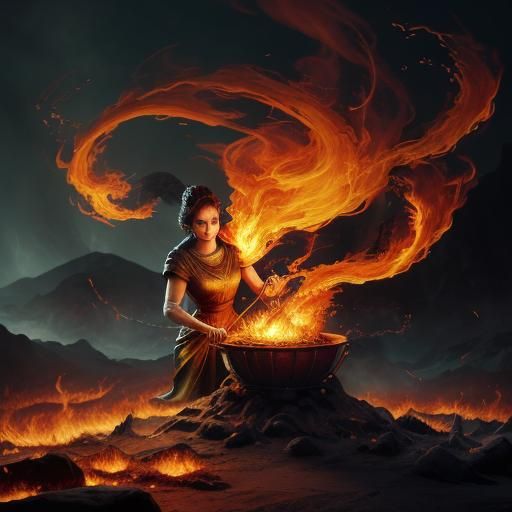 Fiery Genie Lamp Cinematic Still