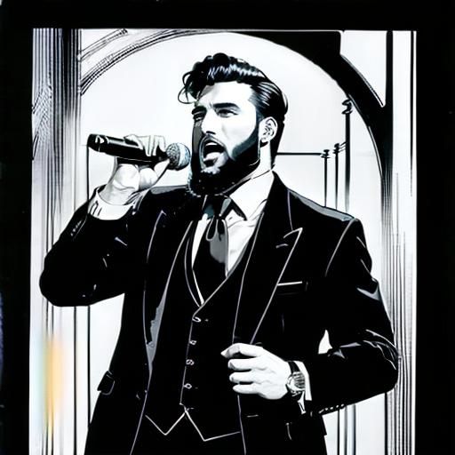 Bearded Crooner AI Image