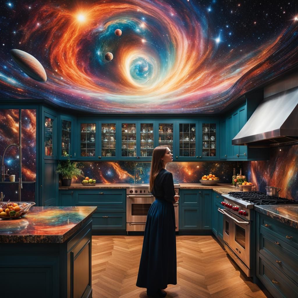 Cosmic Kitchen: A Maximalist Double Exposure