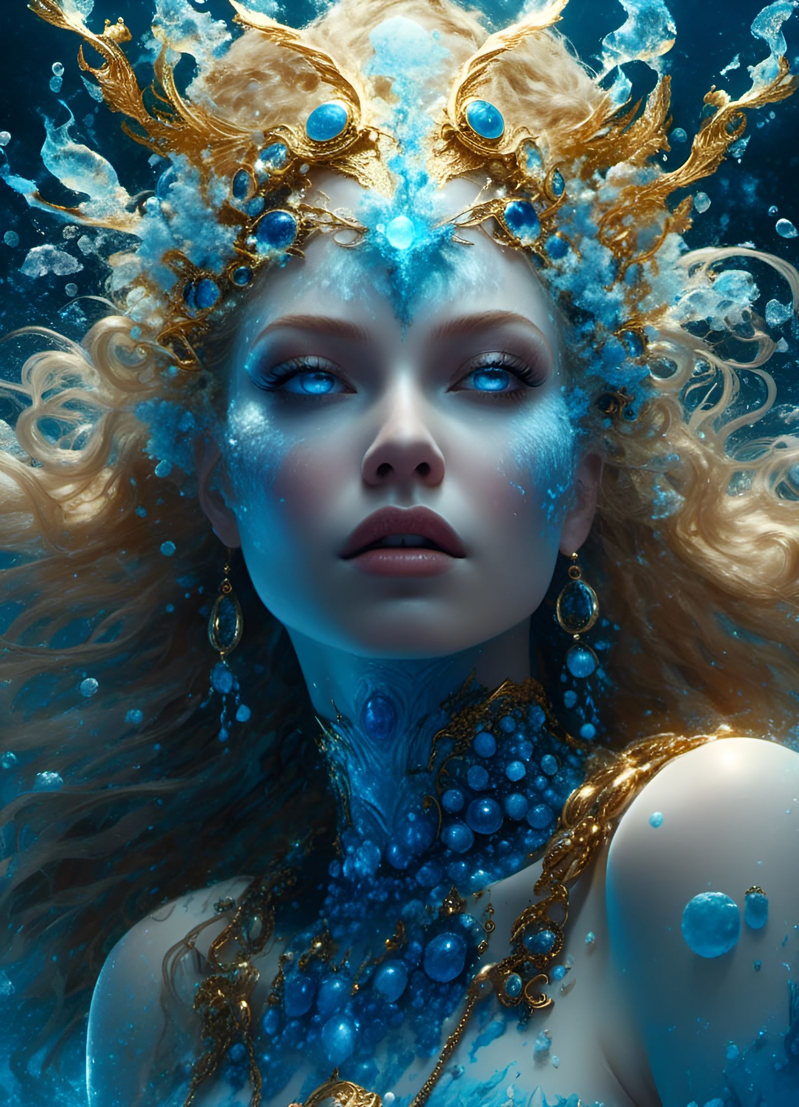 Breathtaking Digital Art Portrait of Ocean Goddess