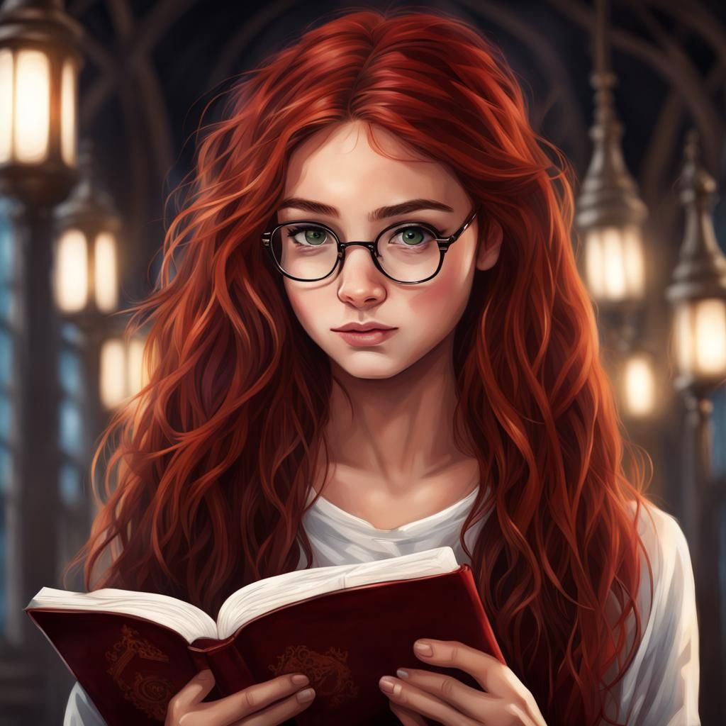 Hazel-Eyed Teenager Reading a Book