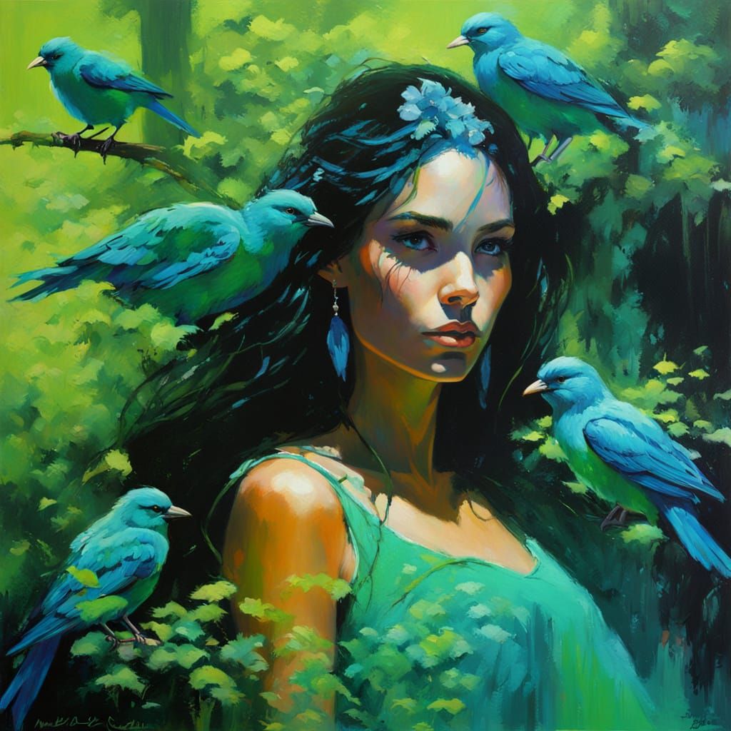 Disney Princess Portrait with Neon Blacklight Accents