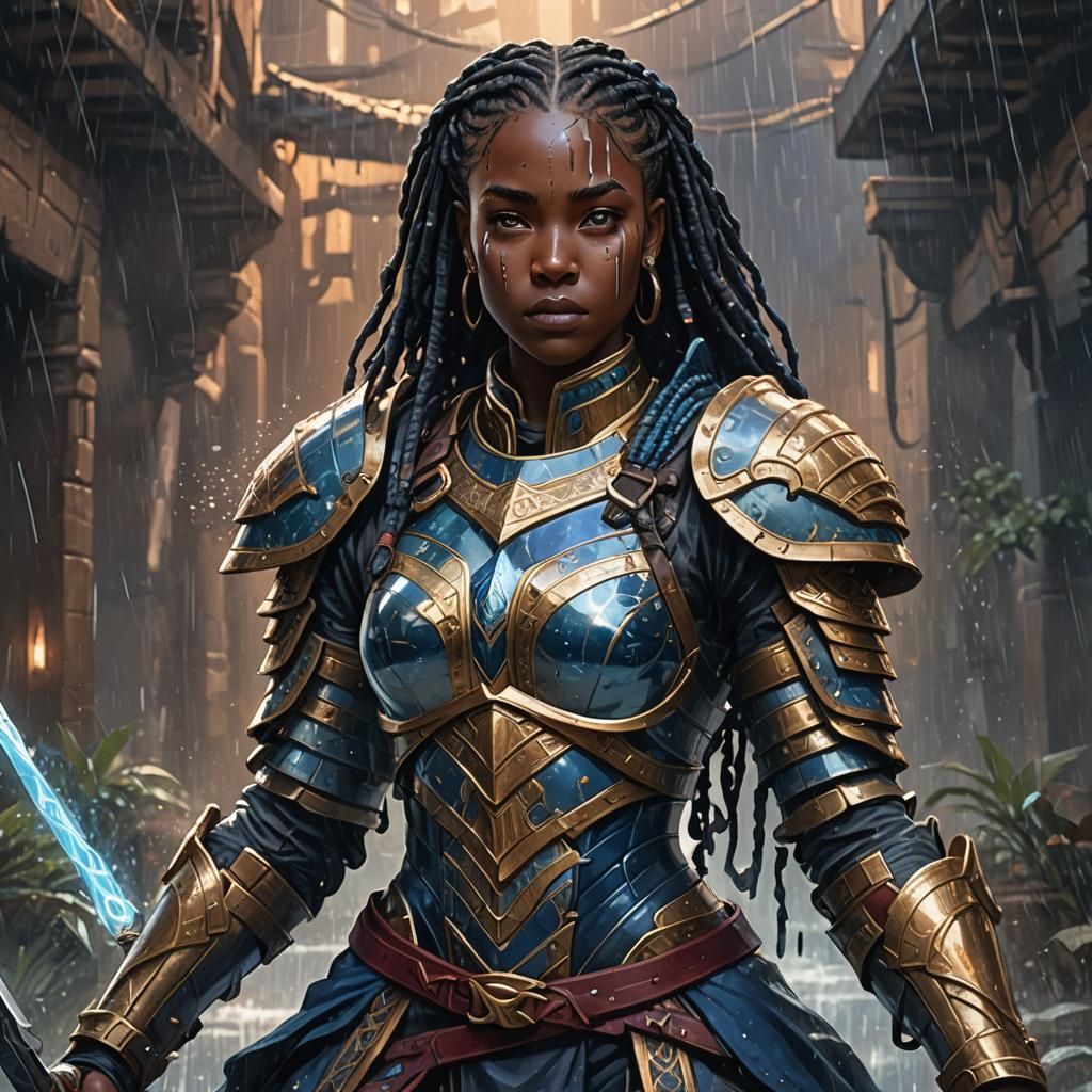 Fantasy Warrior in Iridescent Armor, 8K Art