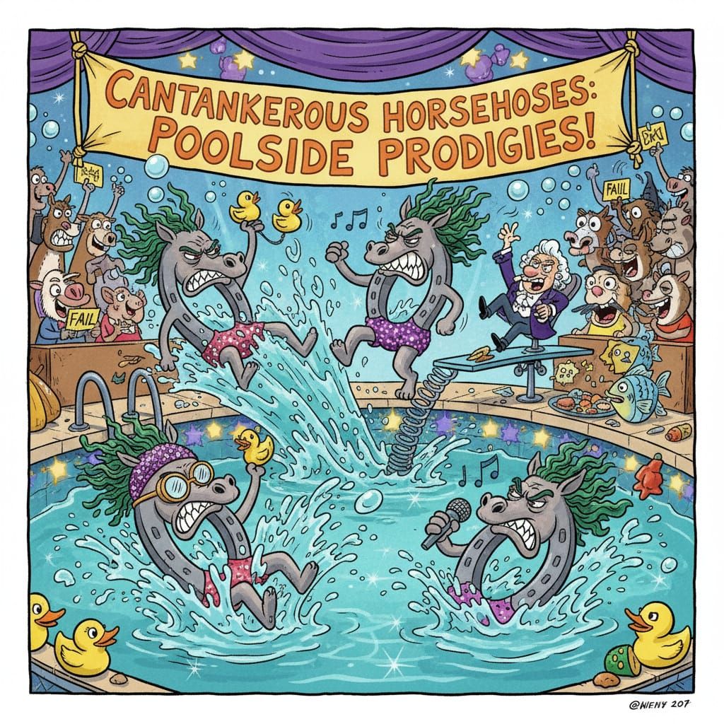 Cantankerous Horseshoes Compete in Hilarious Talent Show