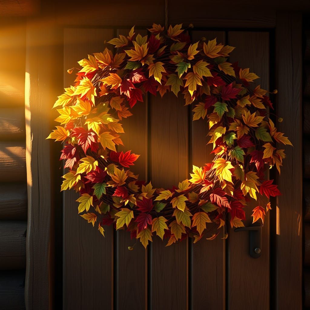 Cozy Autumn Wreath in Vibrant Colors