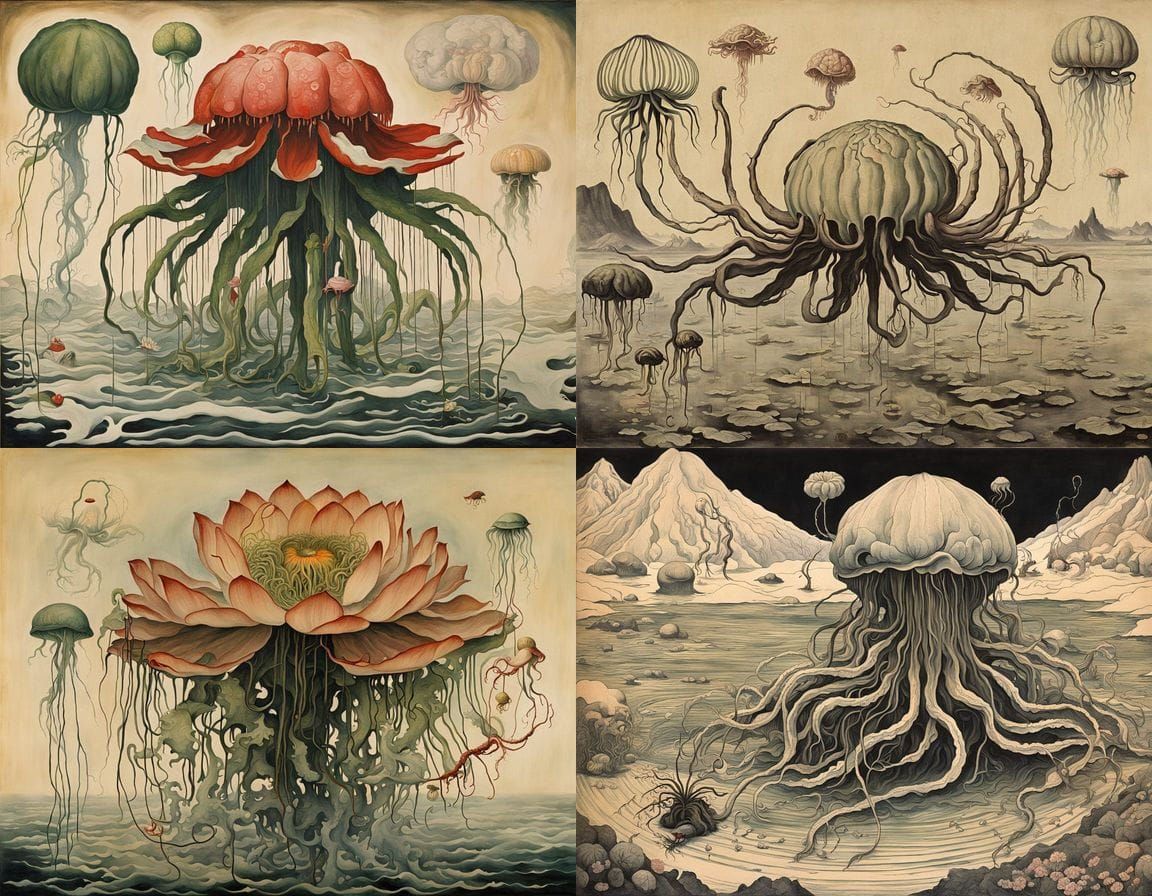 Surreal Winter Storm Experiment in Japanese Art Style