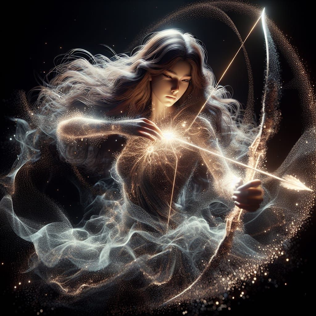 Ethereal Light Huntress in Hypermaximalist Style