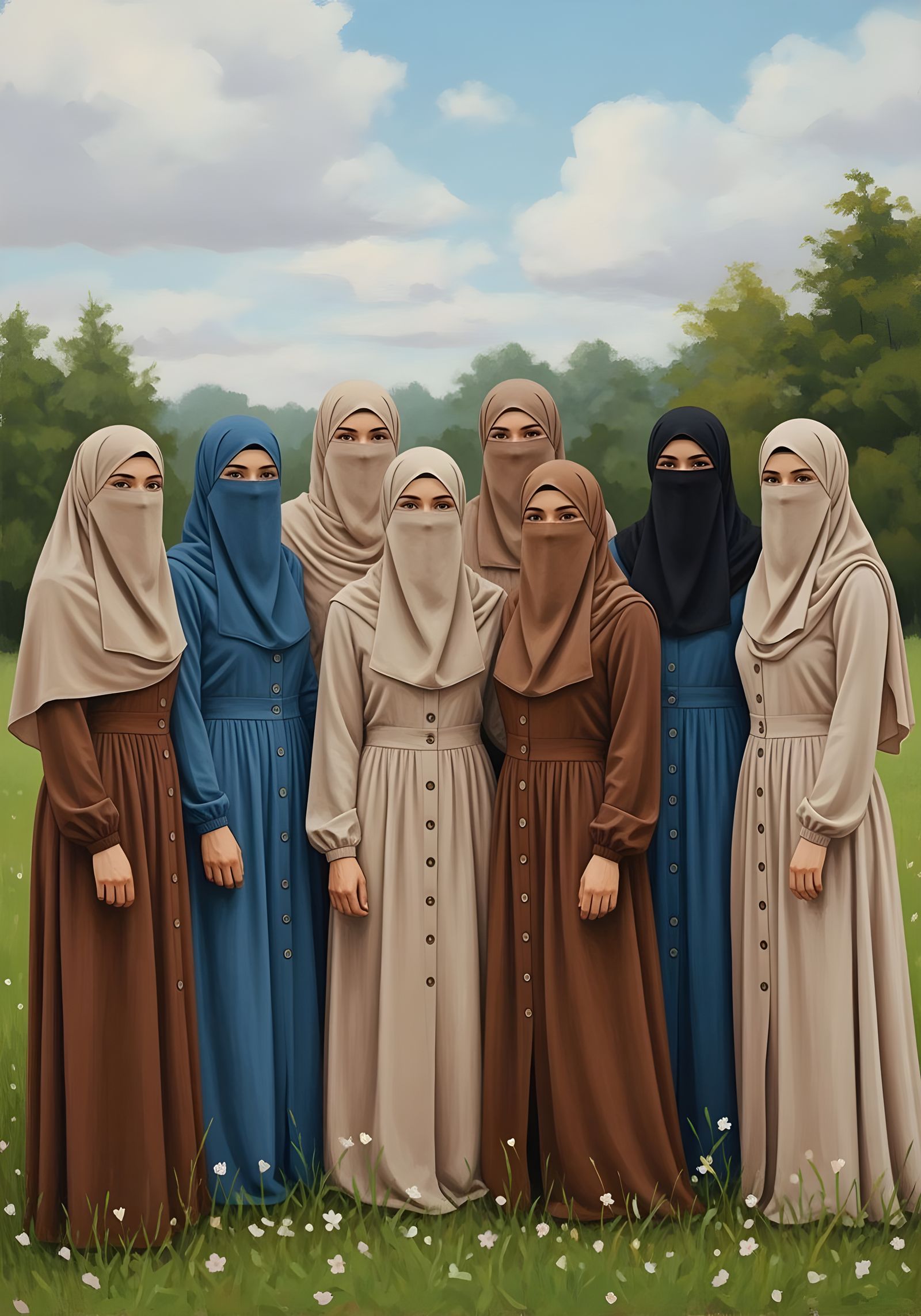 Swedish Women in Niqabs: An Expressive Digital Art Piece