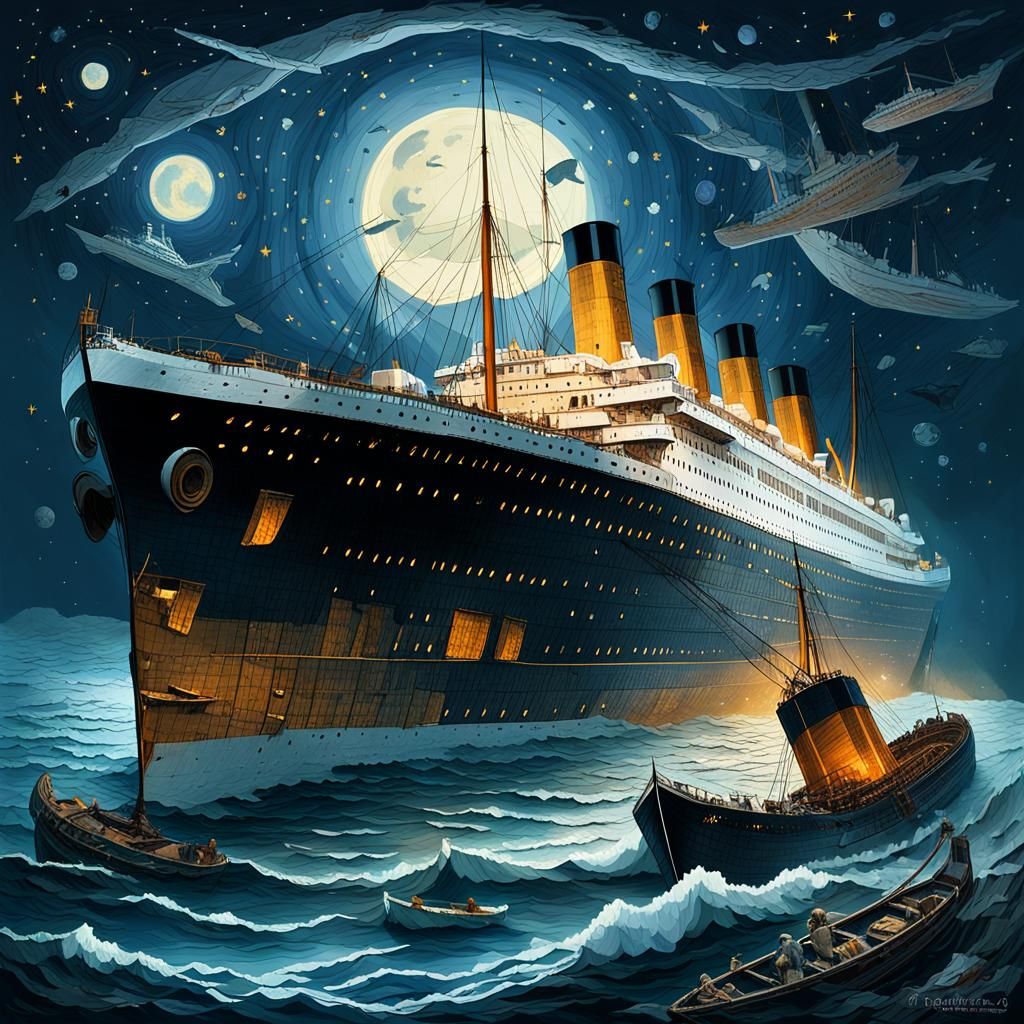 RMS Titanic Sinking in North Atlantic Waters