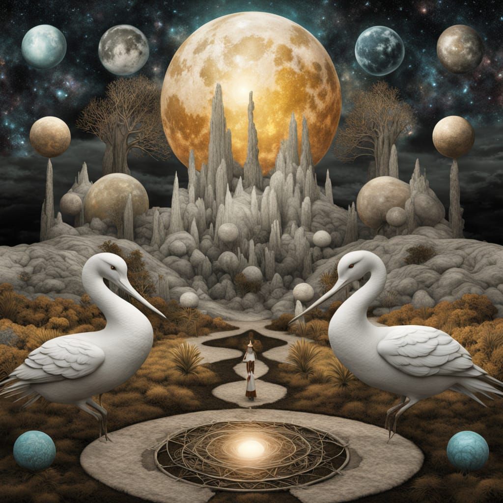 Dark Goddesses Scream Amid Cosmic Surrealism