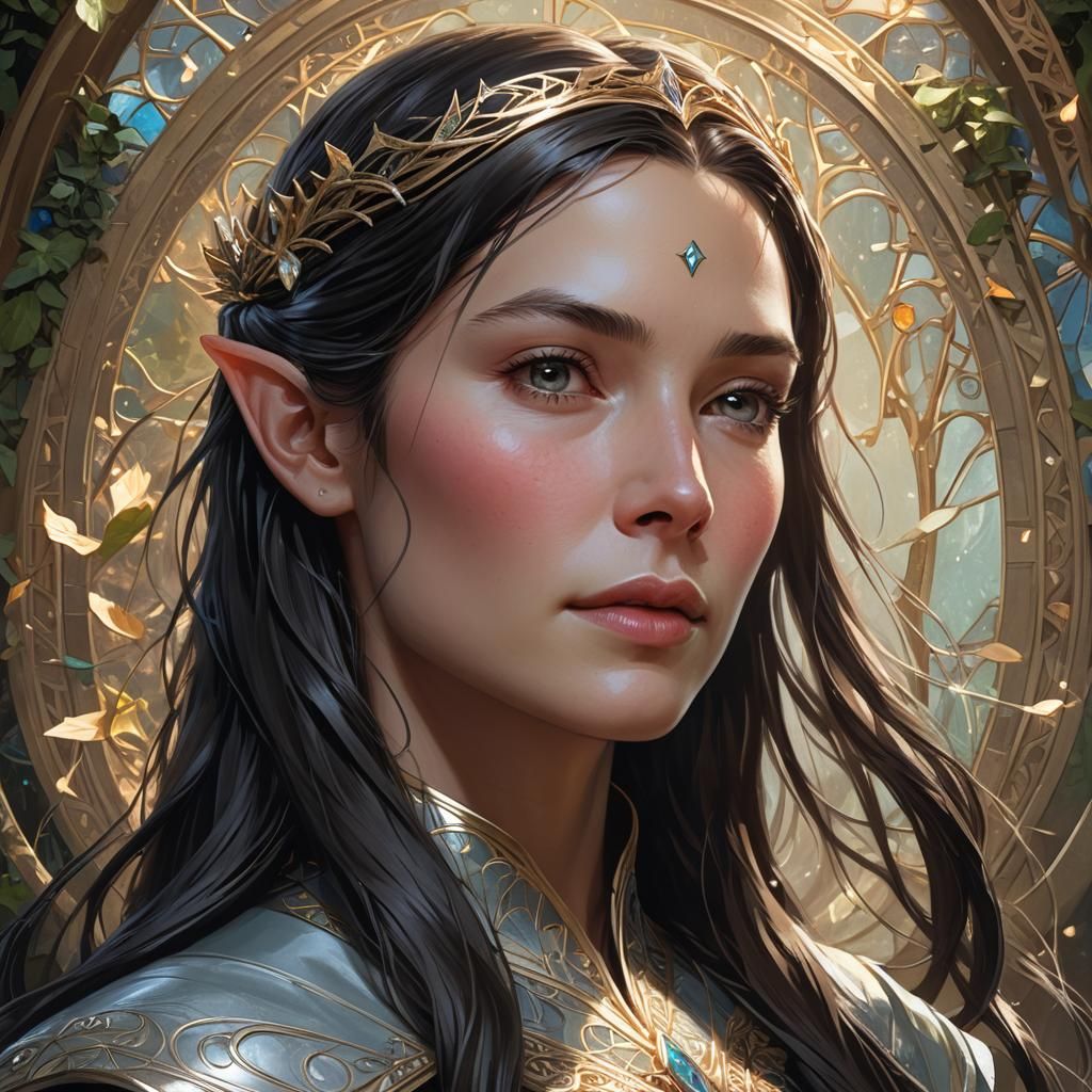 Arwen Evenstar Portrait in Hyperdetailed Digital Art